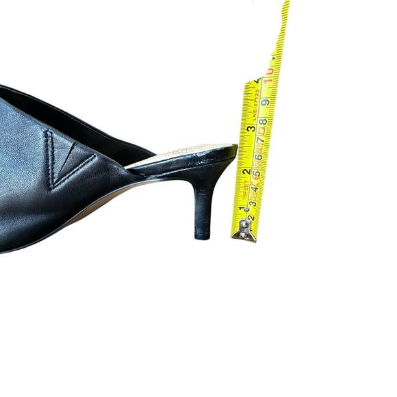VINCE CAMUTO x VC "Ovina" Black Leather Square Toe Mule | Size 8M/38 1/2 - Picture 4 of 8